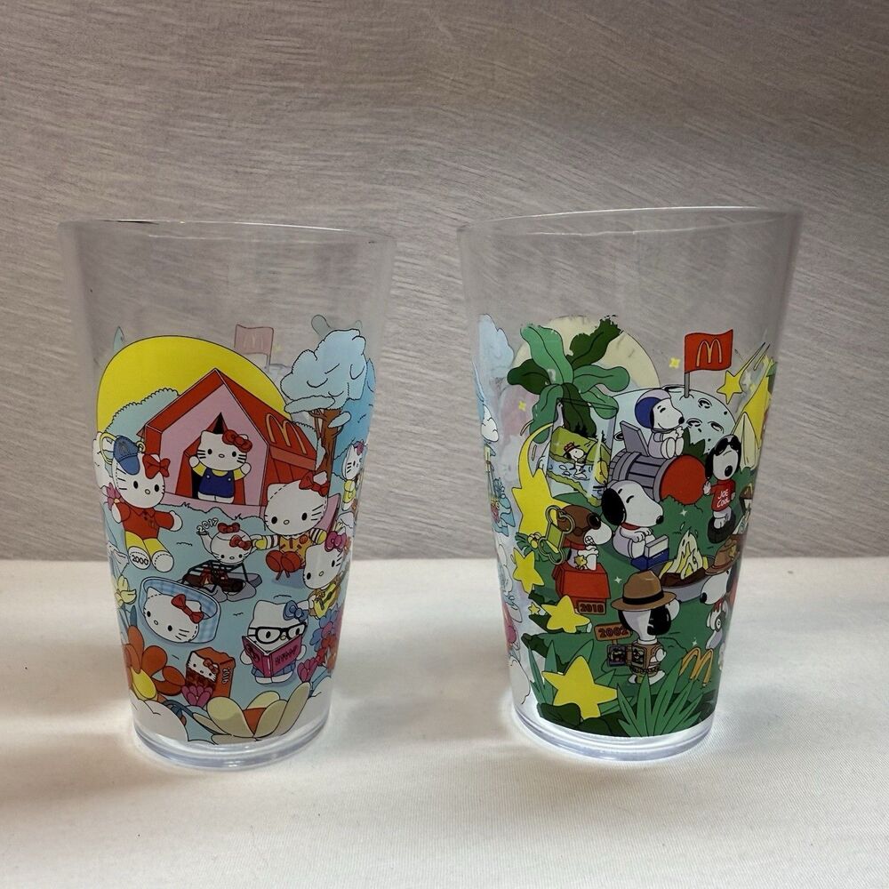 McDonald’s 2024 Collectors Edition Cup Hello Kitty Snoopy Cups Set of 2